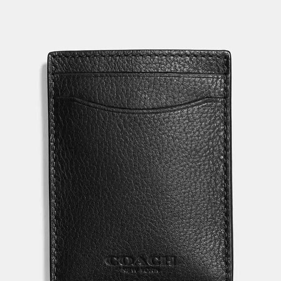 NEW COACH 75479 Black Calf Leather 3 In 1 Card Case Money Clip Gift Box - Picture 9 of 9